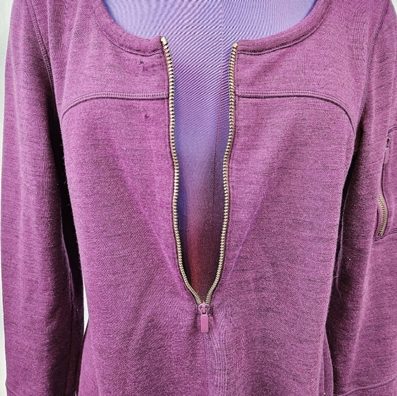 Athleta Dasher Wool Fushia Sheath Dress Long Sleeve Size Large Women's - Picture 9 of 12